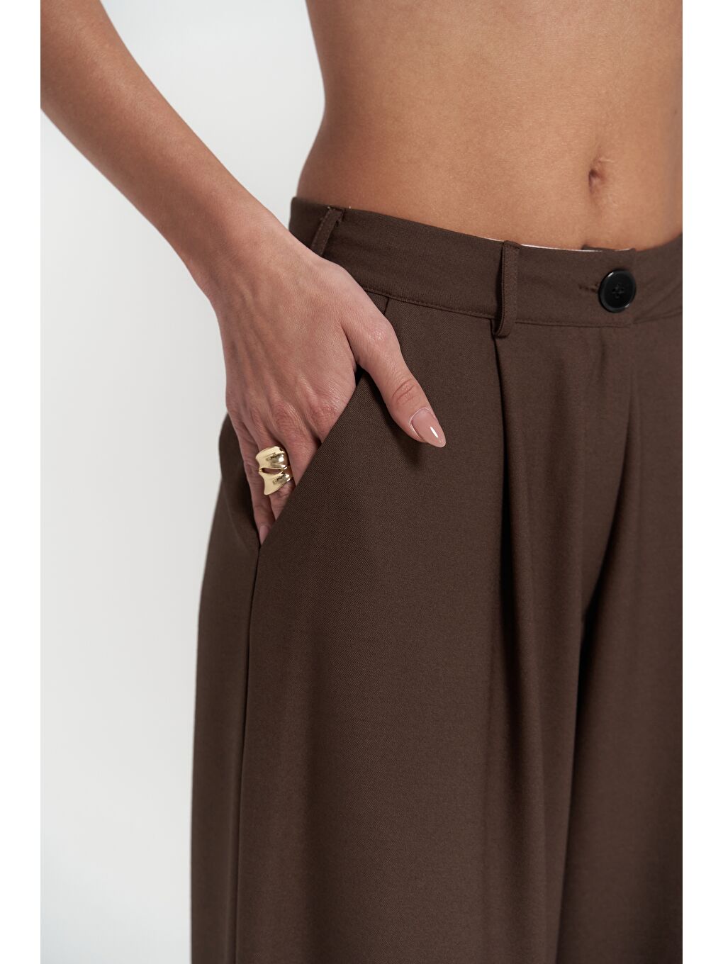 Kahverengi Halvyn Dar Kesim Blazer Kahve Takım-7