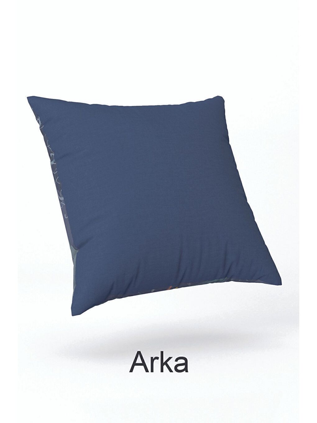 Mavi Kadife 43x43 Cm Kırlent Kılıfı Dekoratif Yumuşak Salon Soyut Deniz-3