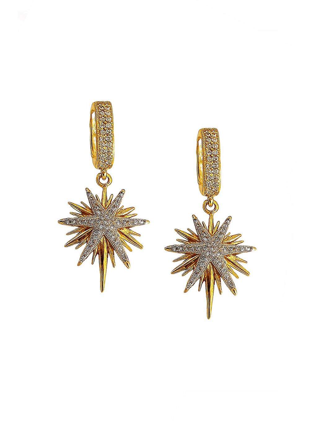 Sarı Sirius Yıldızı Sallantılı Küpe