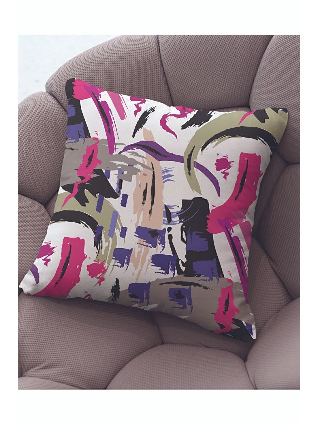 Pembe Kadife 43x43 Cm Kırlent Kılıfı Dekoratif Yumuşak Salon Soyut-1