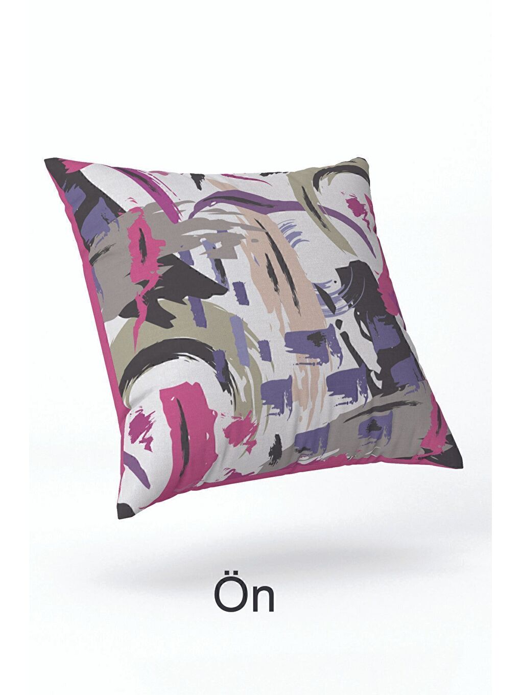 Pembe Kadife 43x43 Cm Kırlent Kılıfı Dekoratif Yumuşak Salon Soyut-2