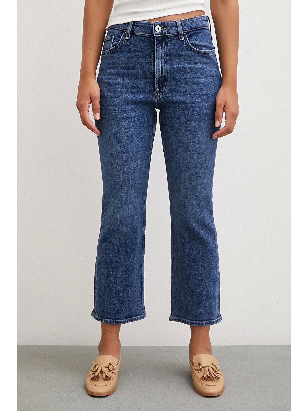 Yüksek Bel Regular Fit Jean Mavi