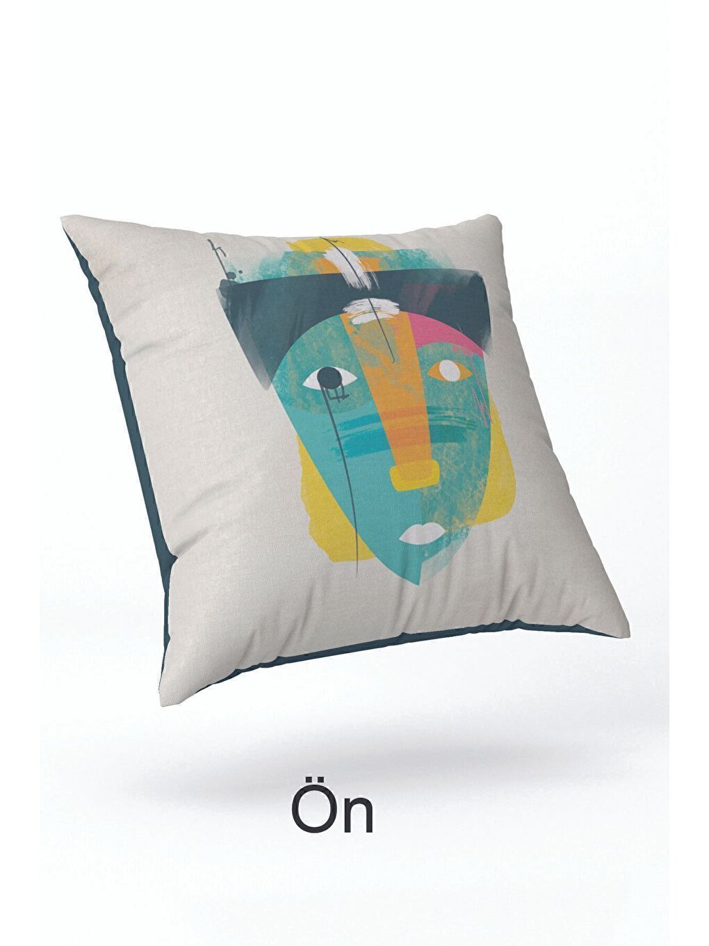 ASDIVA Yeşil Kadife 43x43 Cm Kırlent Kılıfı Dekoratif Yumuşak Salon Soyut Yüz - 2