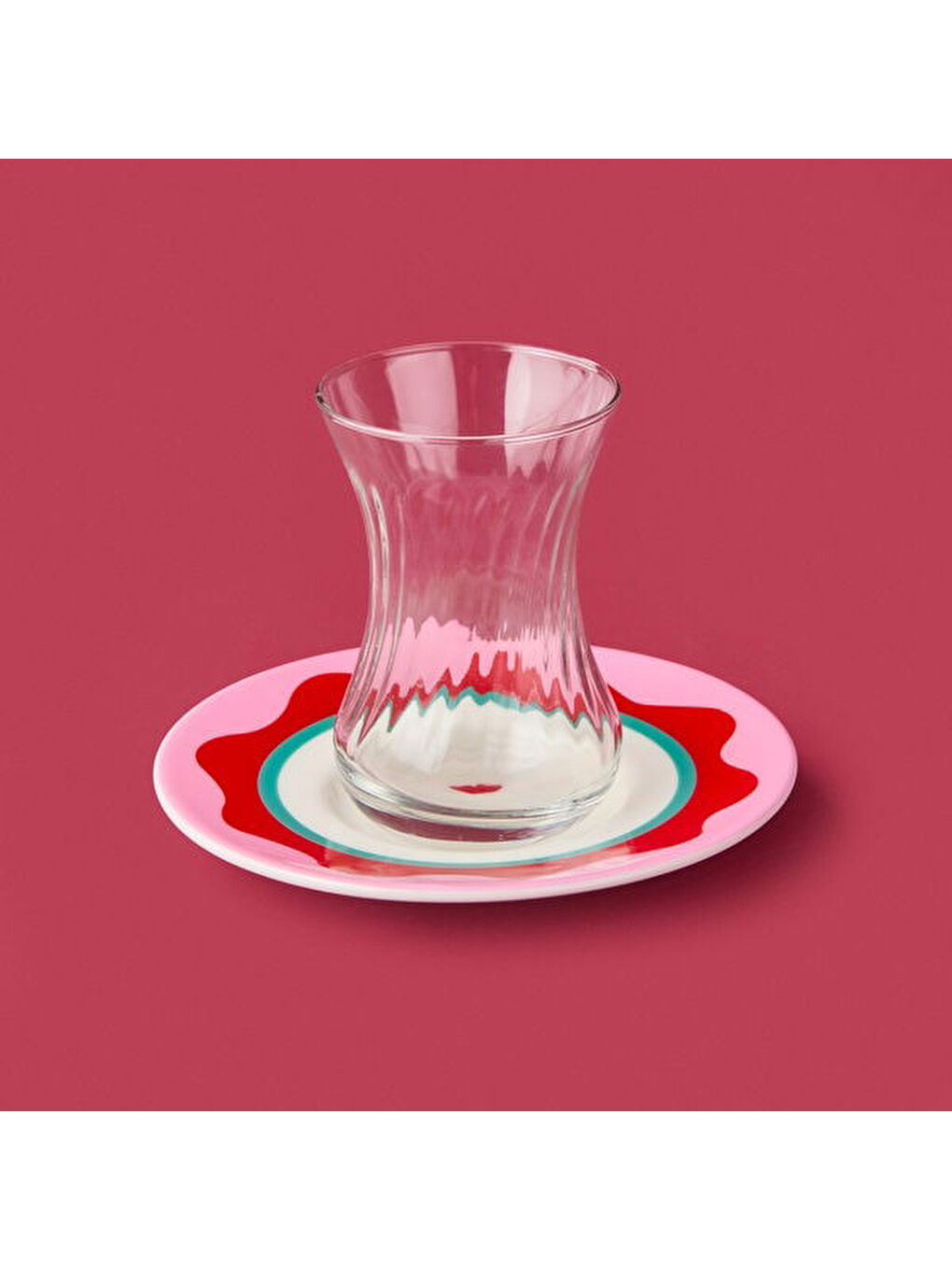 Kitchen Granny Çay Tabağı - Pembe / Kırmızı - 13 cm-2