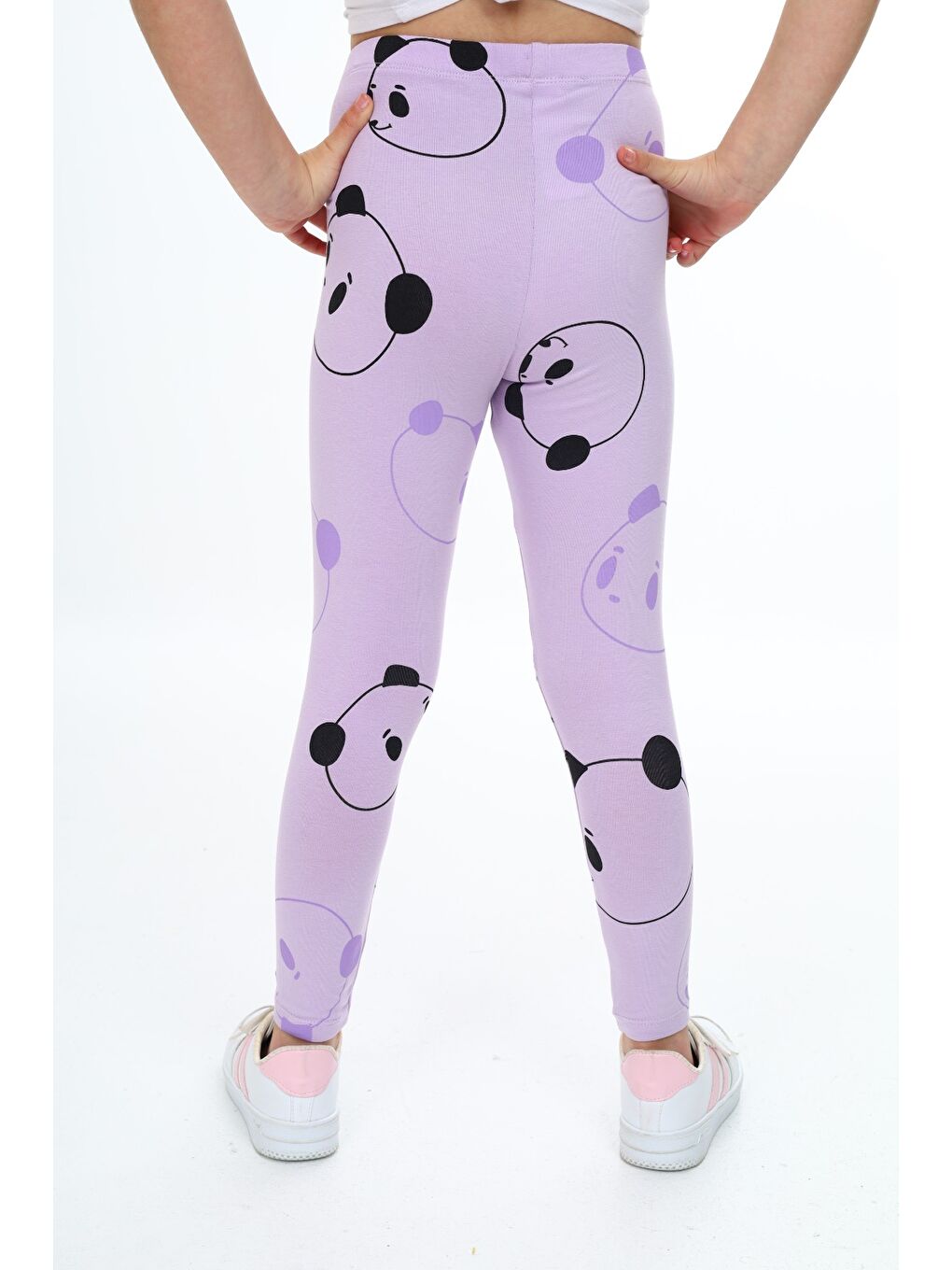 Lila Kız Çocuk Baskılı Tayt-1