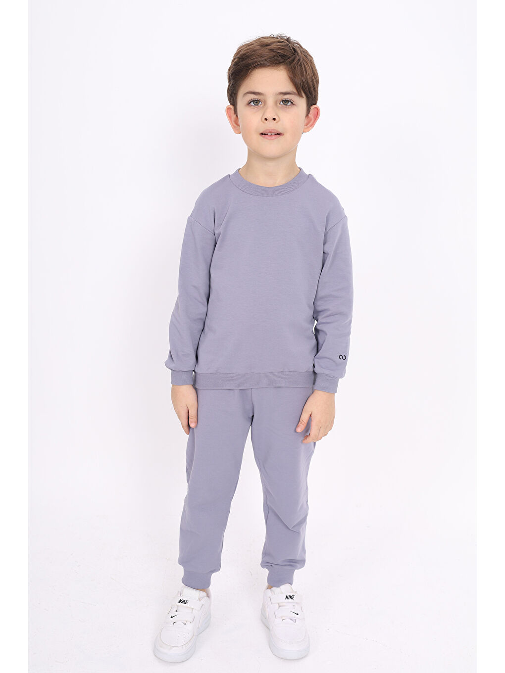 Gri Kız Çocuk Baskılı Sweatshirt-1