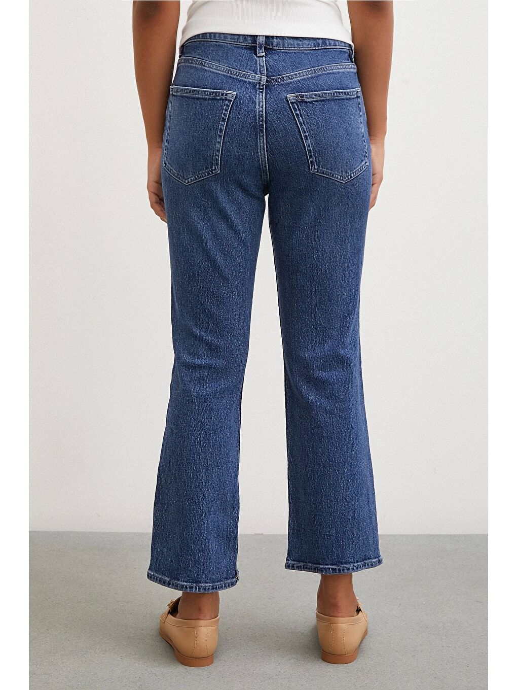 Yüksek Bel Regular Fit Jean Mavi-2