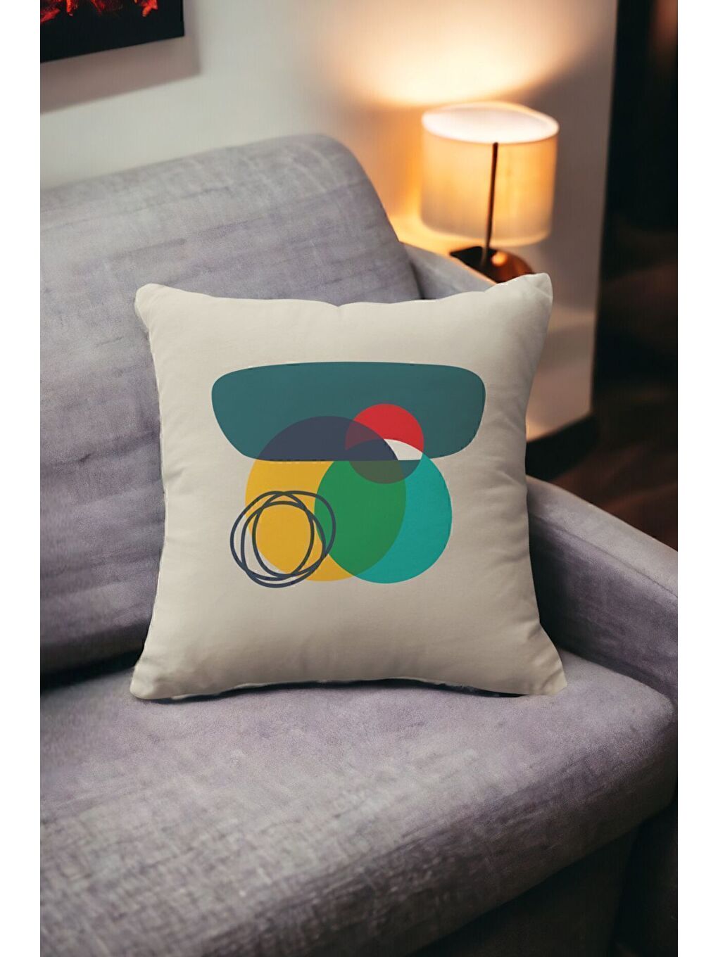 Ekru Kadife 43x43 Cm Kırlent Kılıfı Dekoratif Yumuşak Salon Soyut