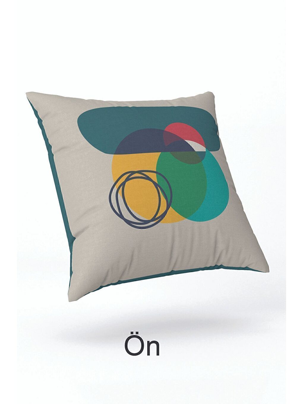 Ekru Kadife 43x43 Cm Kırlent Kılıfı Dekoratif Yumuşak Salon Soyut-2