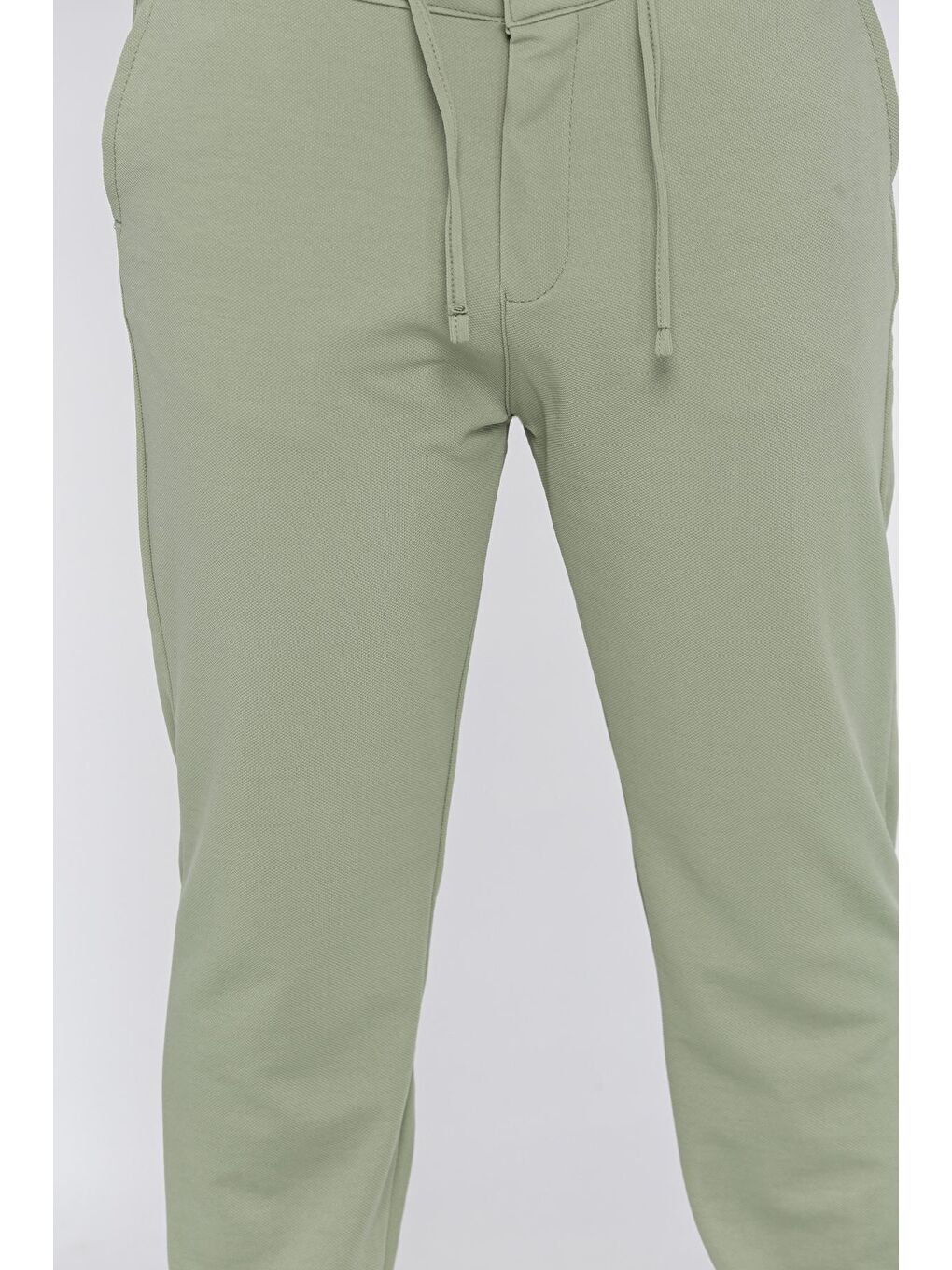 Yeşil Erkek Bel Bağlamalı Pantolon-2