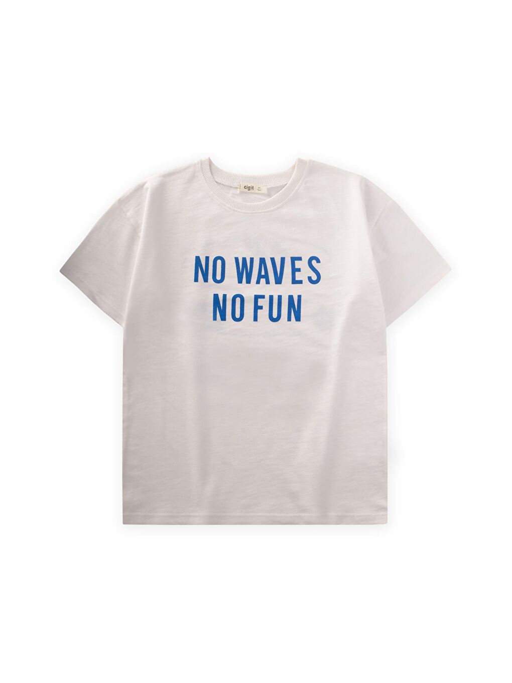 Ön Arka Baskılı T-Shırt 8-12 Yaş Kırık Beyaz