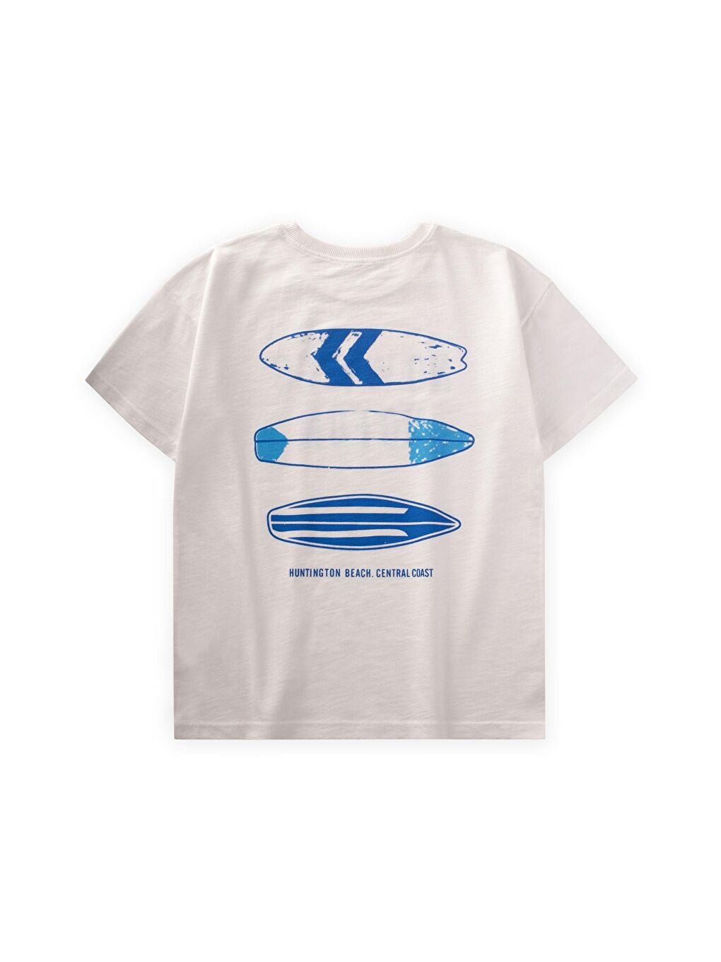 Ön Arka Baskılı T-Shırt 8-12 Yaş Kırık Beyaz-1