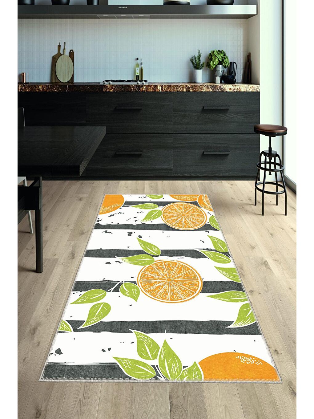 Karışık Premium Kalite, Pamuk ve Kaydırmaz Taban, Yıkanabilir, Mutfak Halısı  80 x 150 cm