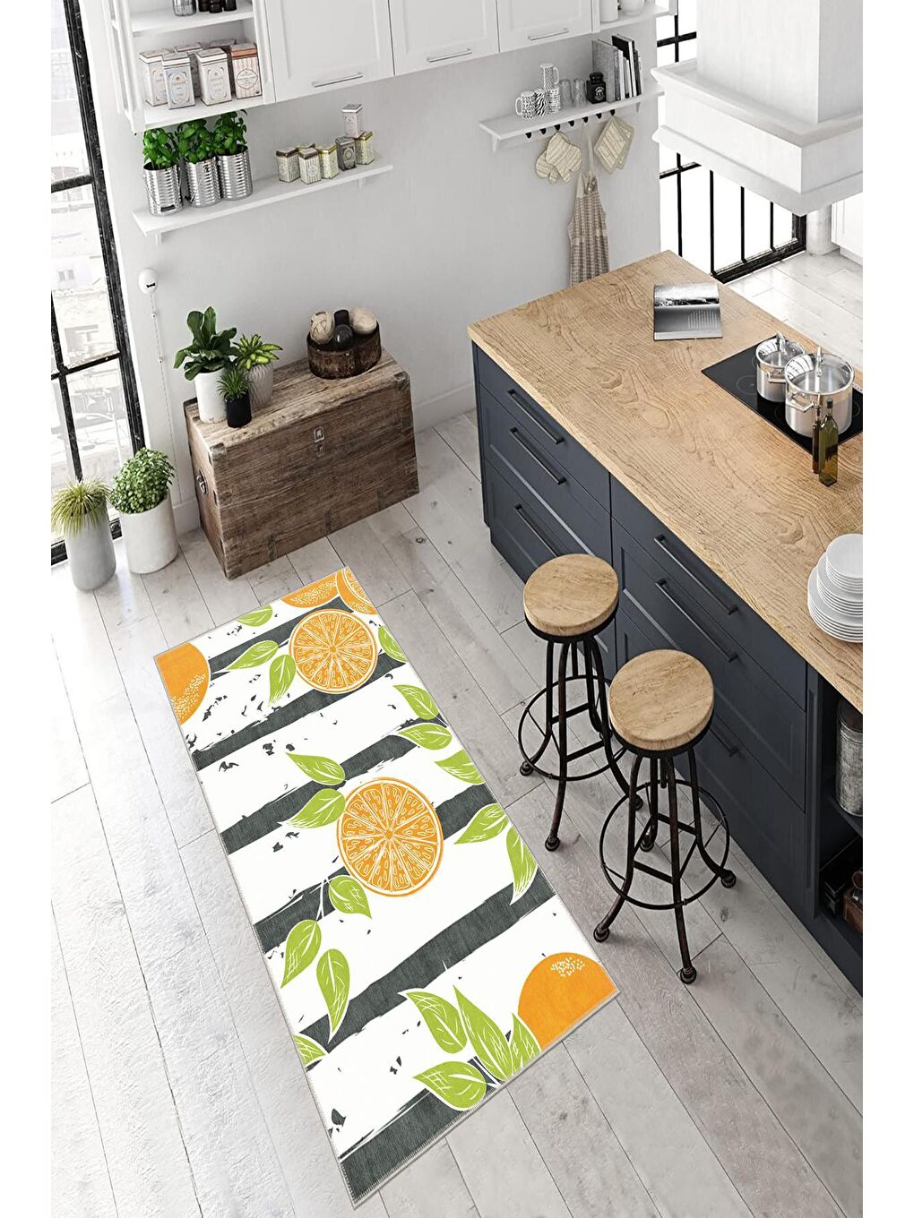 Karışık Premium Kalite, Pamuk ve Kaydırmaz Taban, Yıkanabilir, Mutfak Halısı  80 x 150 cm-1