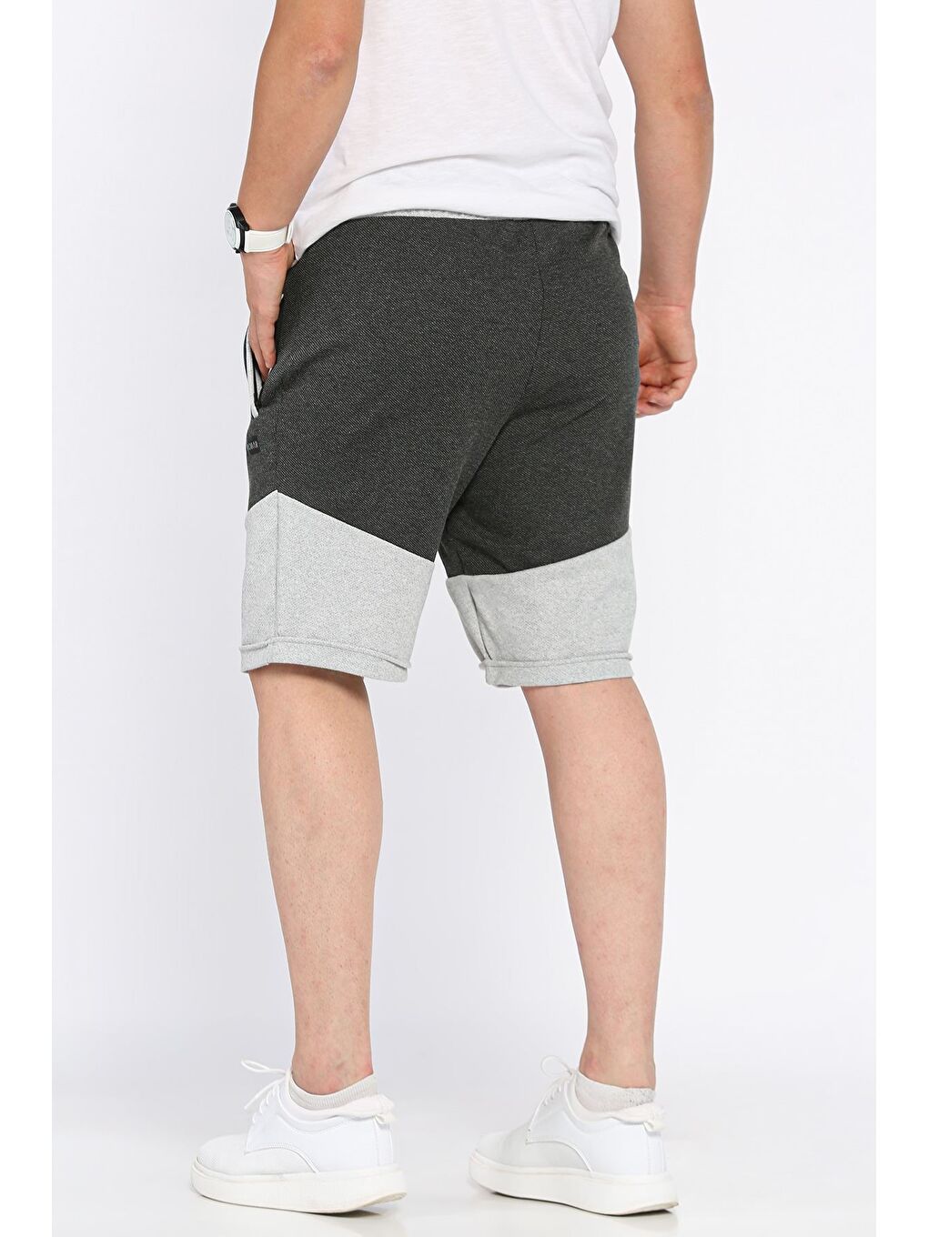 Antrasit Erkek Bel Bağlamalı Şort-2