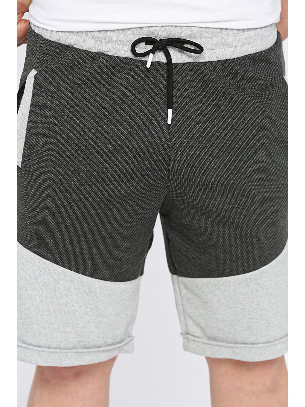 Antrasit Erkek Bel Bağlamalı Şort-3