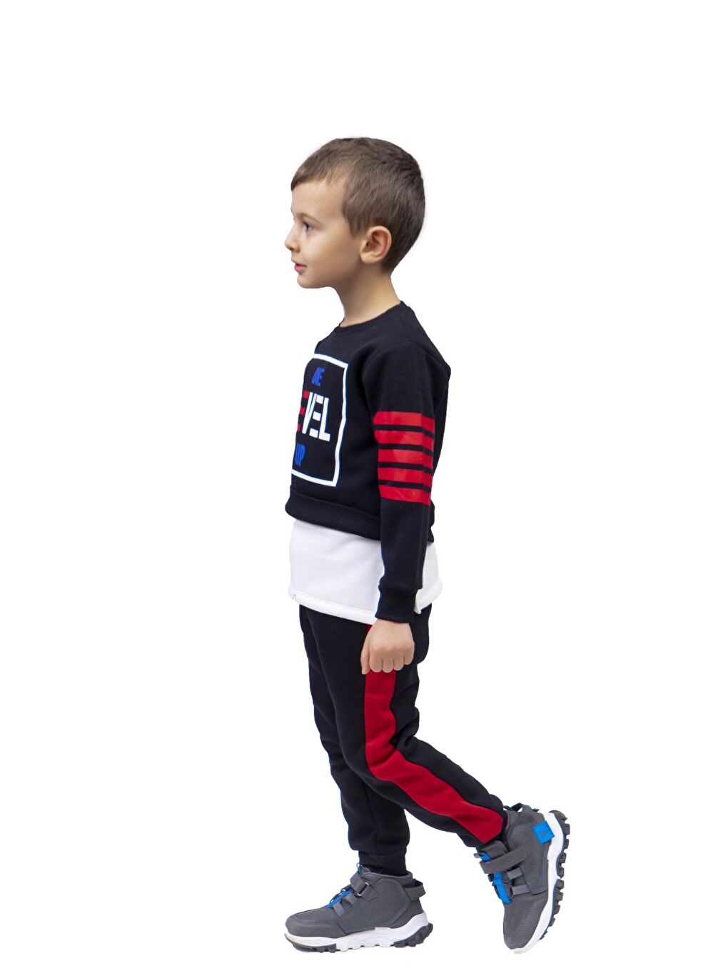 Siyah Erkek Çocuk 3 İplik Basic Eşofman Takımı 3-6 Yaş-1