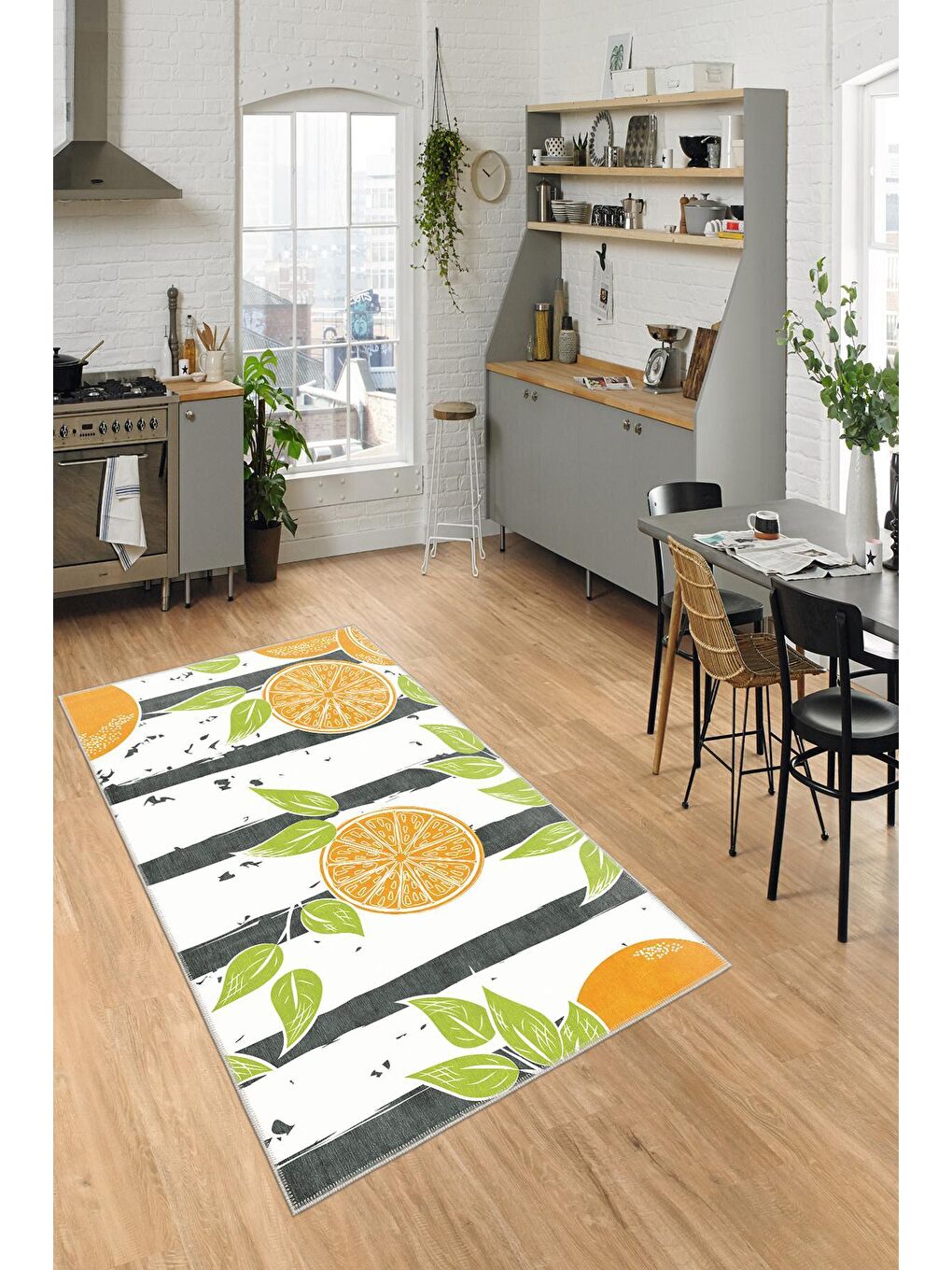 Karışık Premium Kalite, Pamuk ve Kaydırmaz Taban, Yıkanabilir, Mutfak Halısı  80 x 150 cm-2