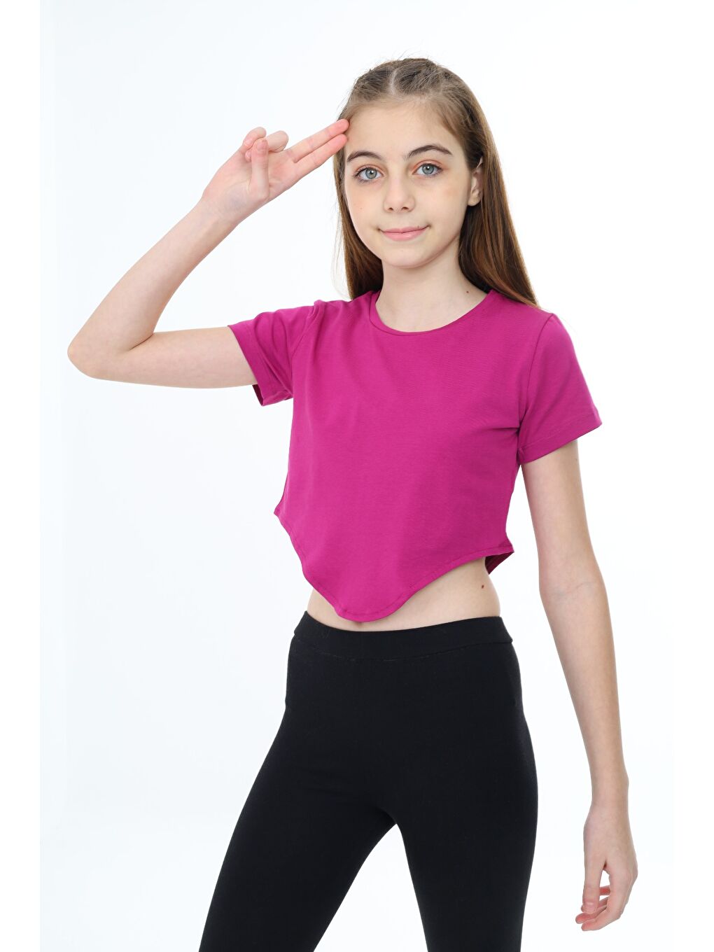 Mürdüm Kız Çocuk Tişört-1