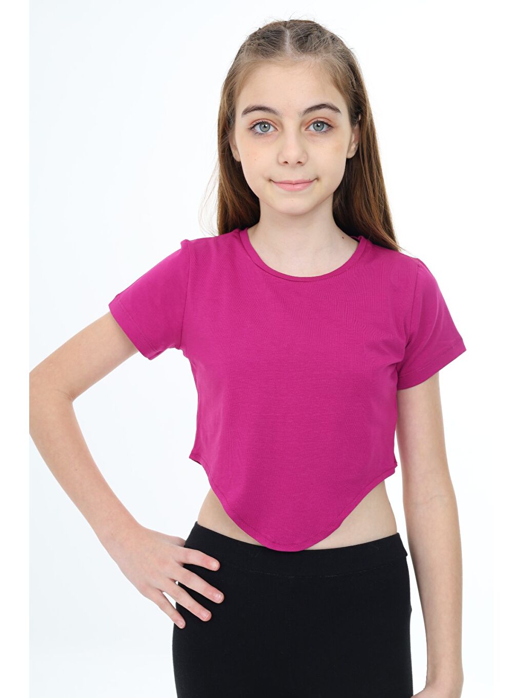 Mürdüm Kız Çocuk Tişört-2