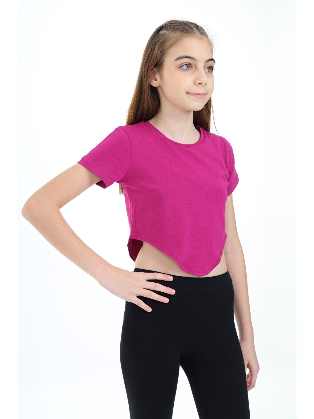 Mürdüm Kız Çocuk Tişört-3