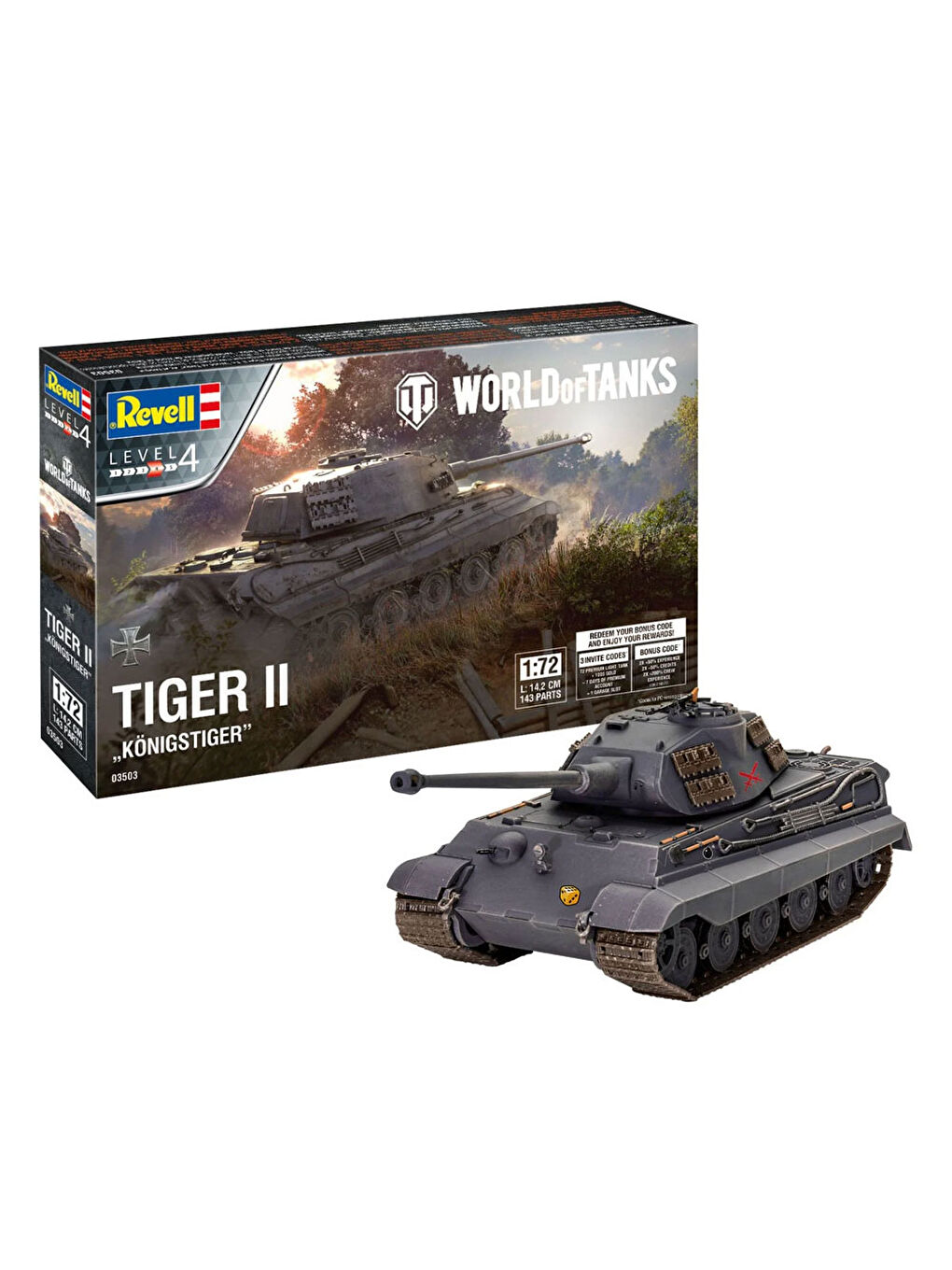 Revell Renksiz Maket Tiger II Ausf. B King Tiger World of Tanks 03503