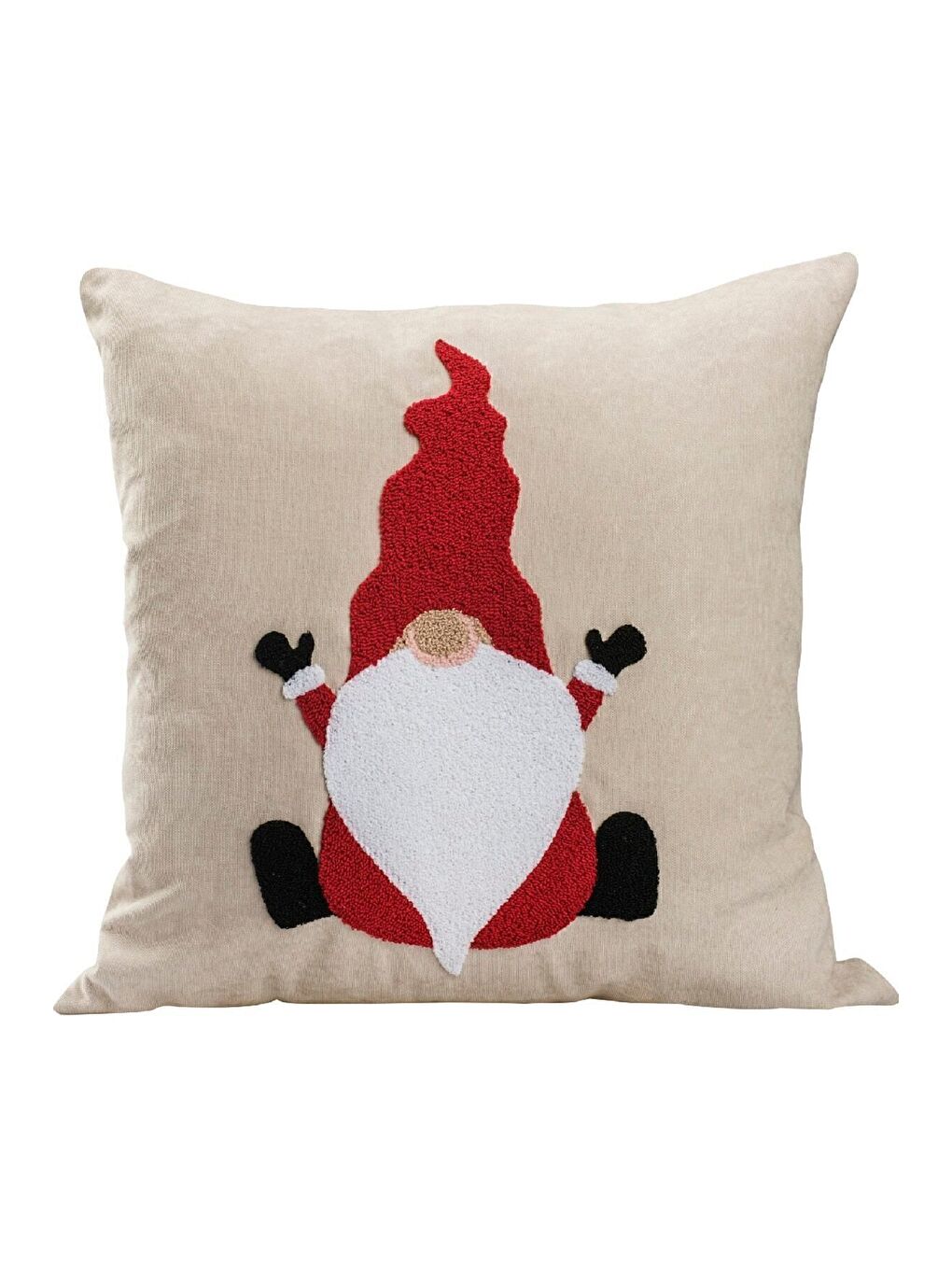 Yılbaşı Kırlent Kılıfı Bej Punch Desenli 03-1