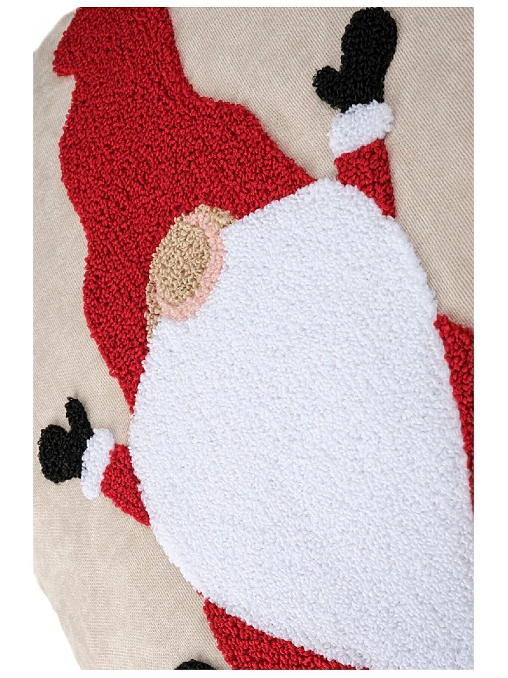 Yılbaşı Kırlent Kılıfı Bej Punch Desenli 03-2