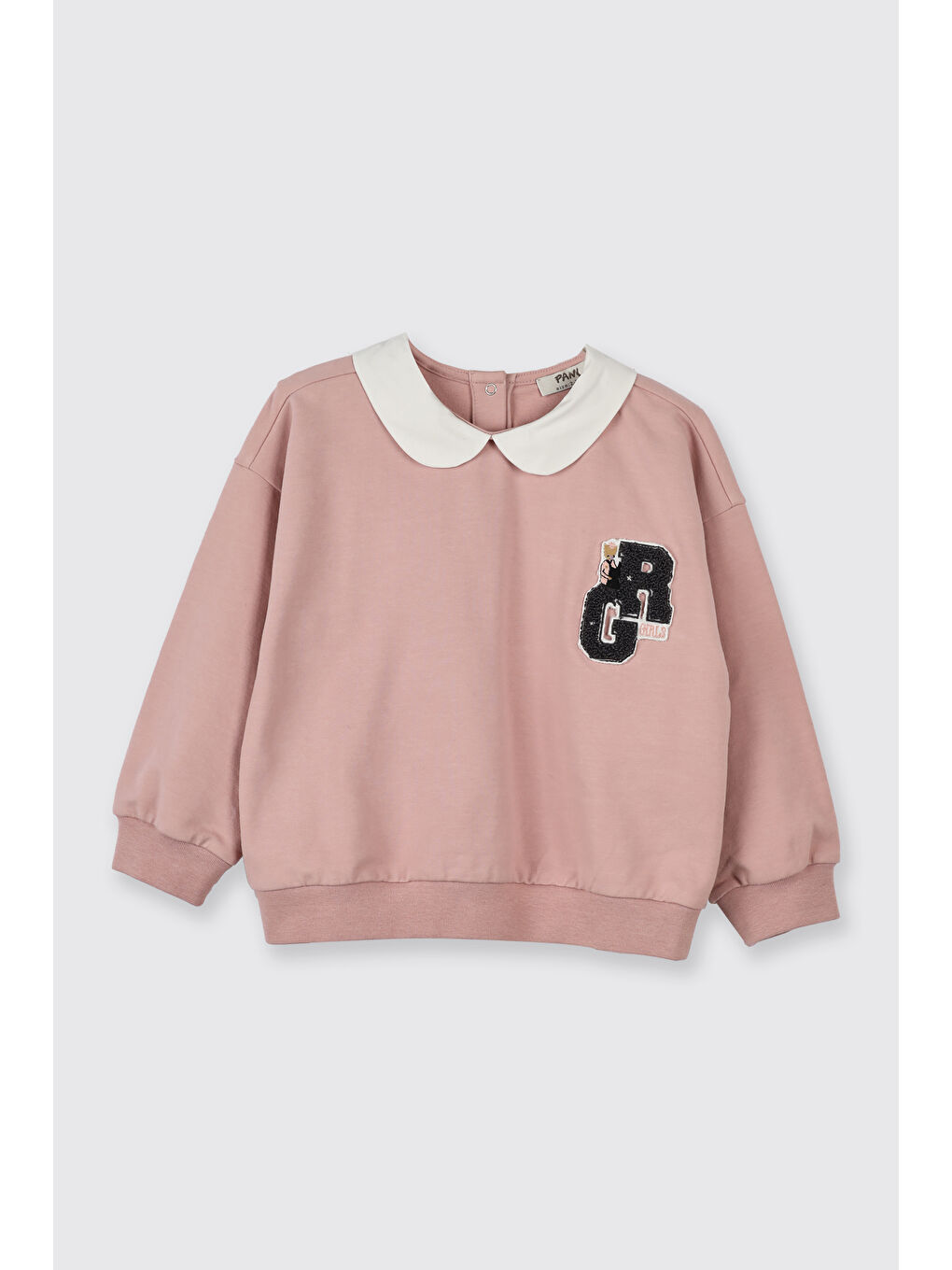 Kız Bebek Bebe Yaka Pembe Sweatshirt