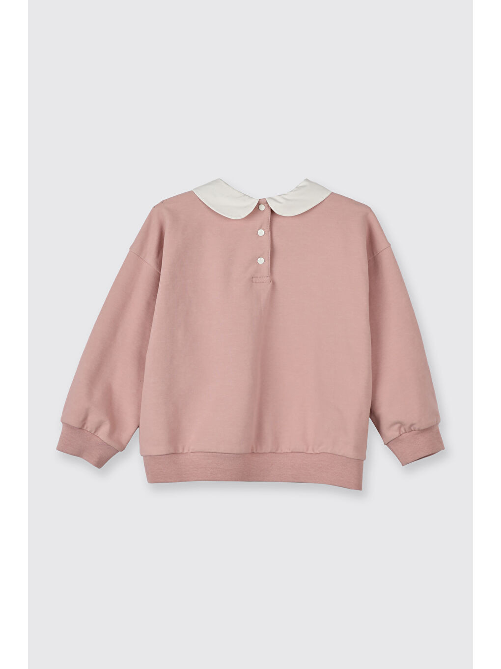 Kız Bebek Bebe Yaka Pembe Sweatshirt-1