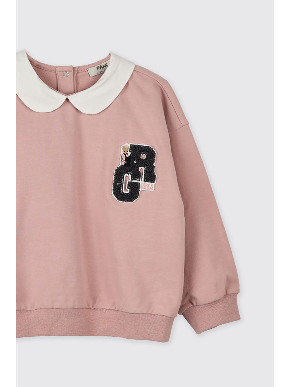 Kız Bebek Bebe Yaka Pembe Sweatshirt-2