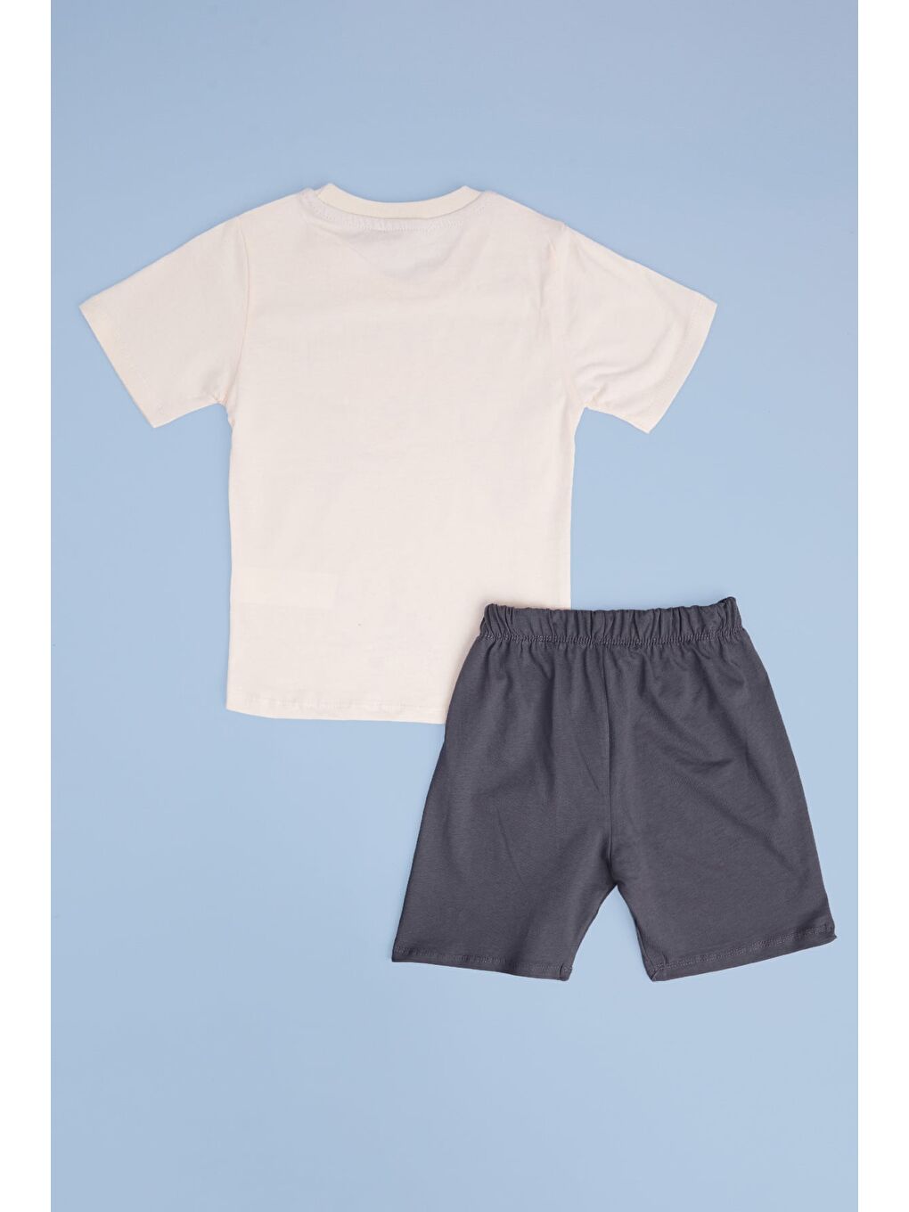 Bej %100 Pamuk Ayıcık Baskılı Erkek Çocuk 2 Li Takım-1
