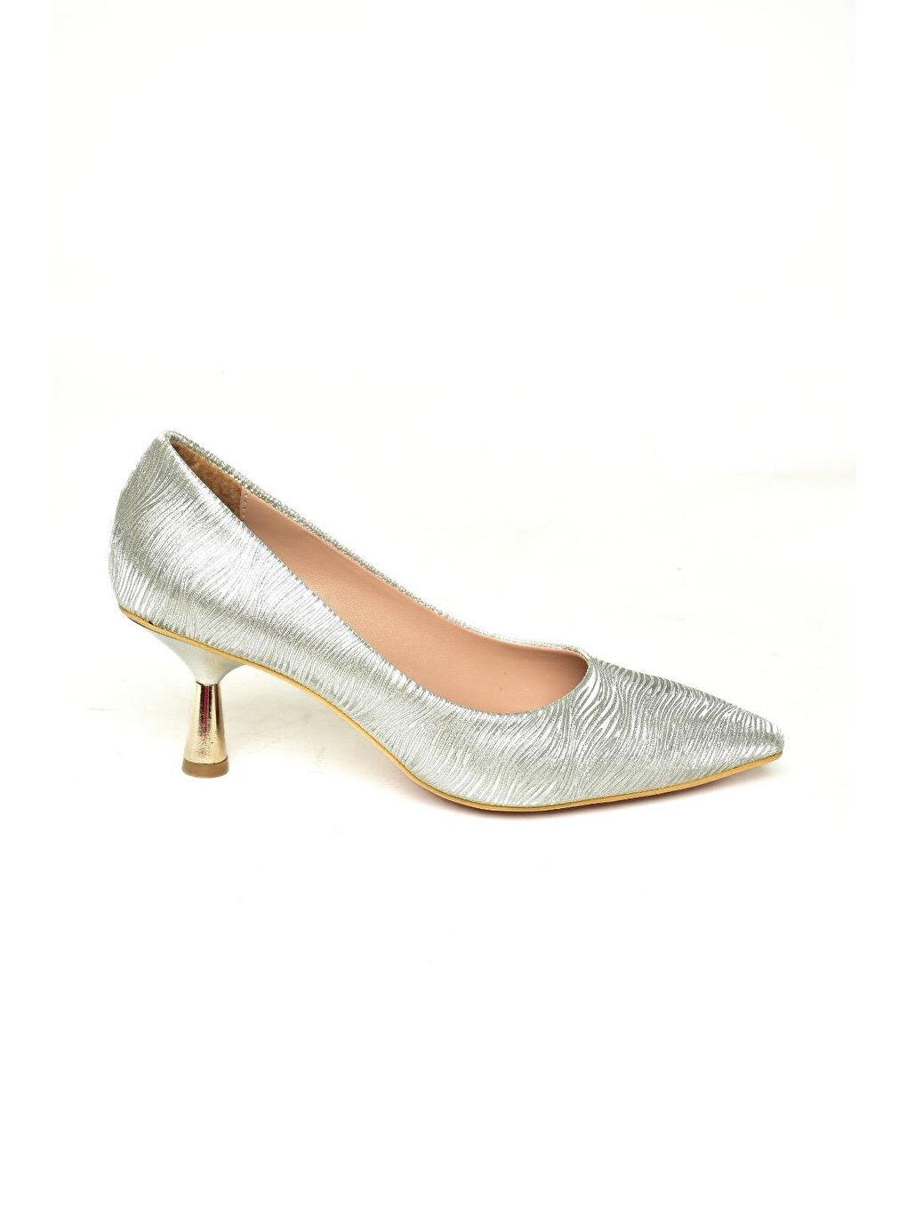 Gri U6760340 Gümüş Kadın Topuklu Ayakkabı-3