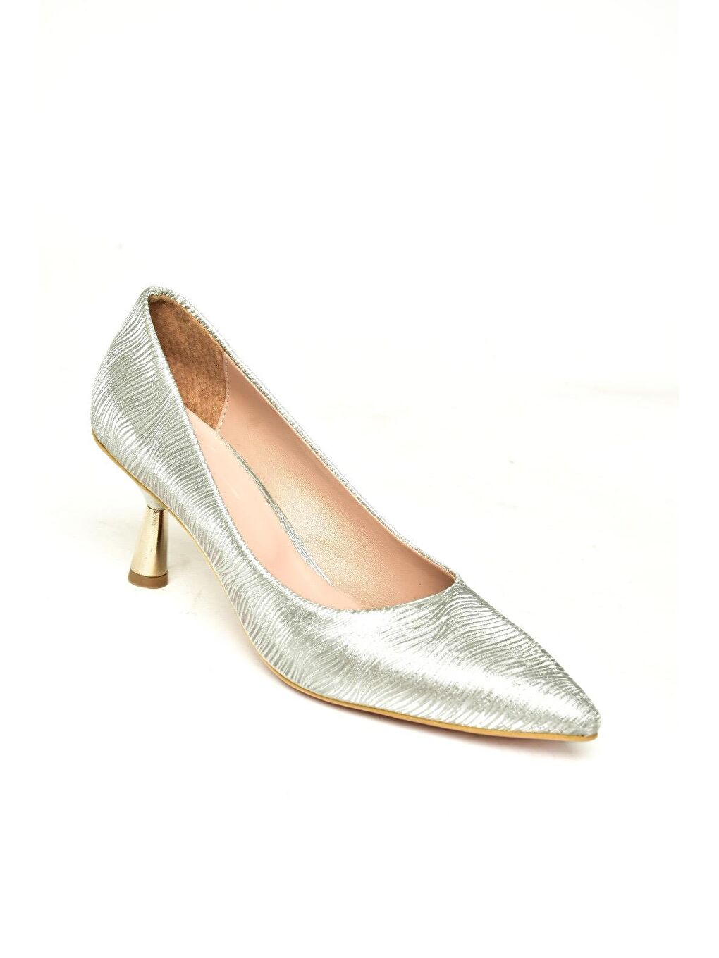 Gri U6760340 Gümüş Kadın Topuklu Ayakkabı-4