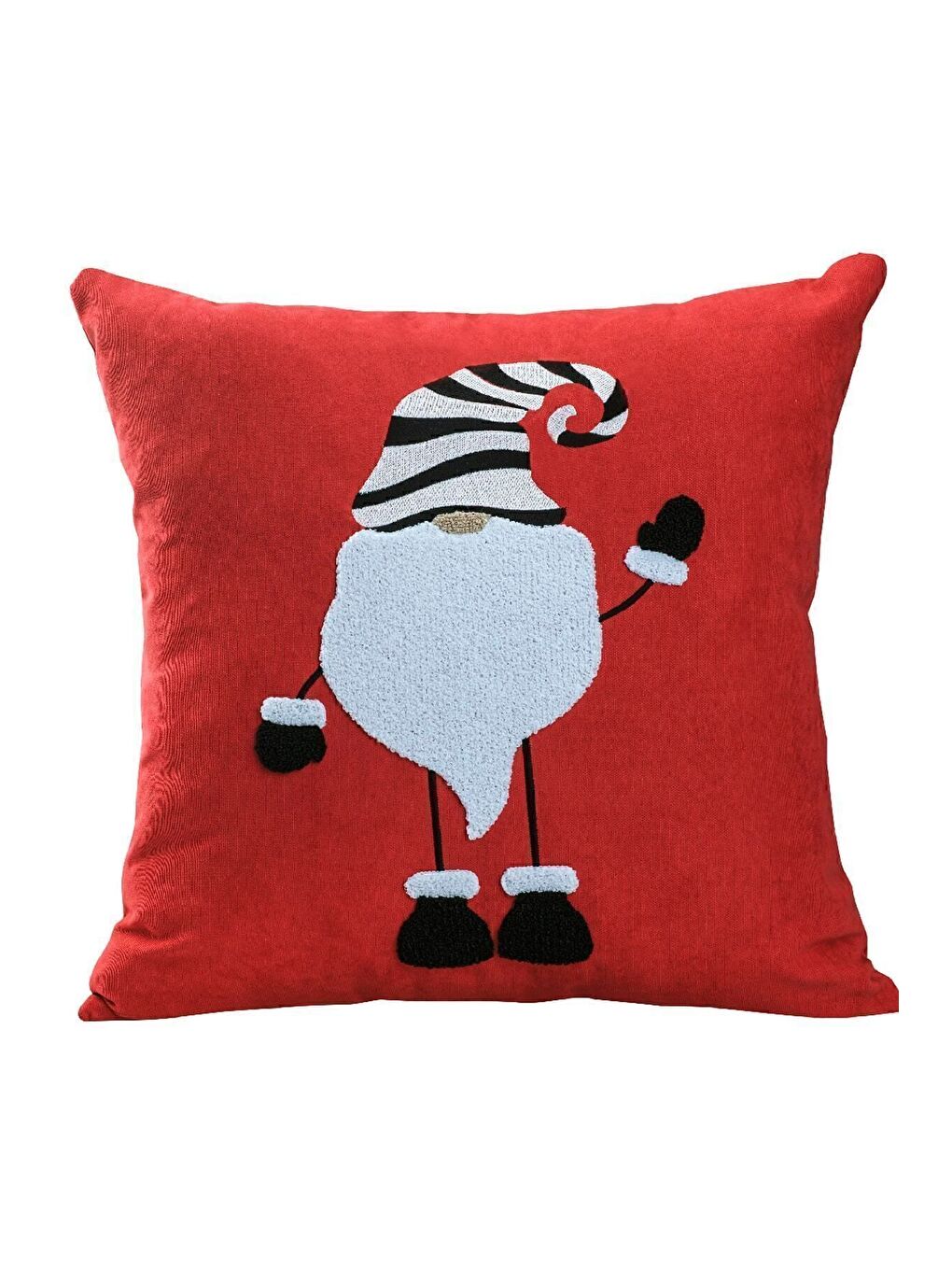 Yılbaşı Kırlent Kılıfı Kırmızı Punch Desenli 06-1