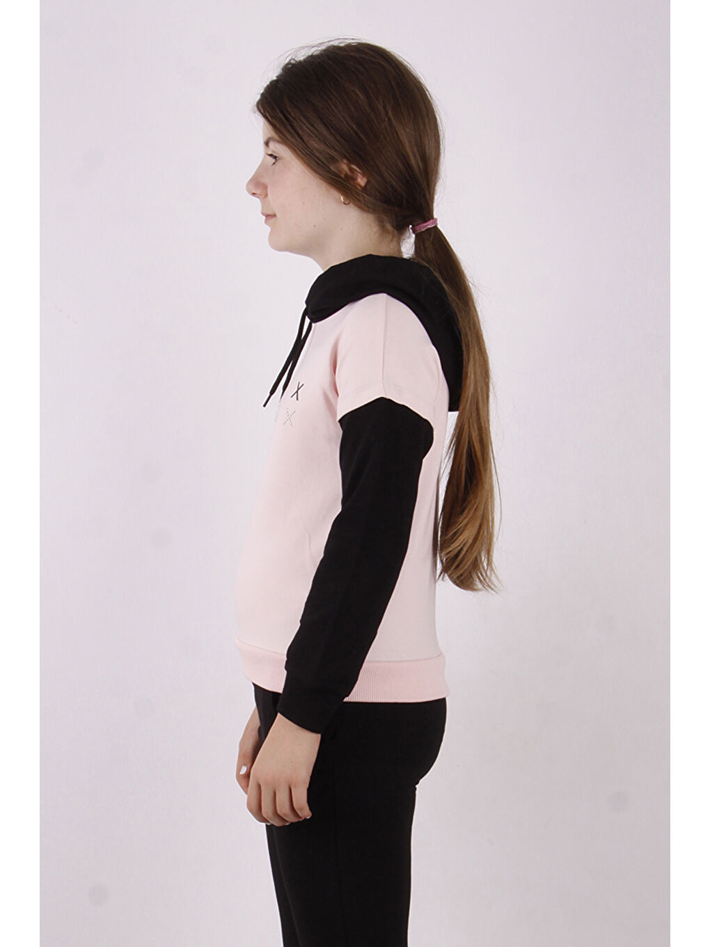 Pembe Kız Çocuk Relax Baskılı Sweatshirt-1