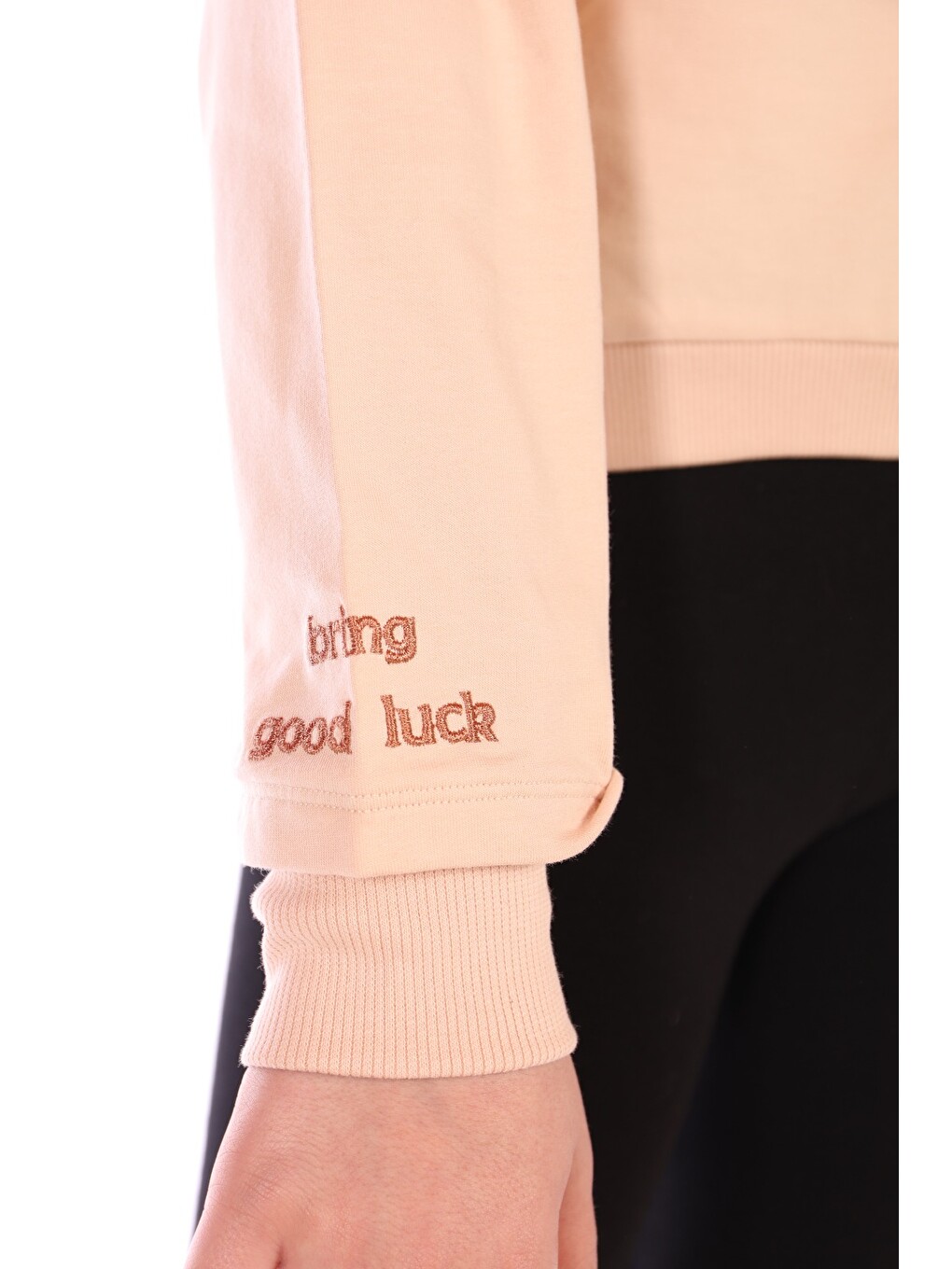 Bej Kız Çocuk Ayıcık Baskılı Sweatshirt-3