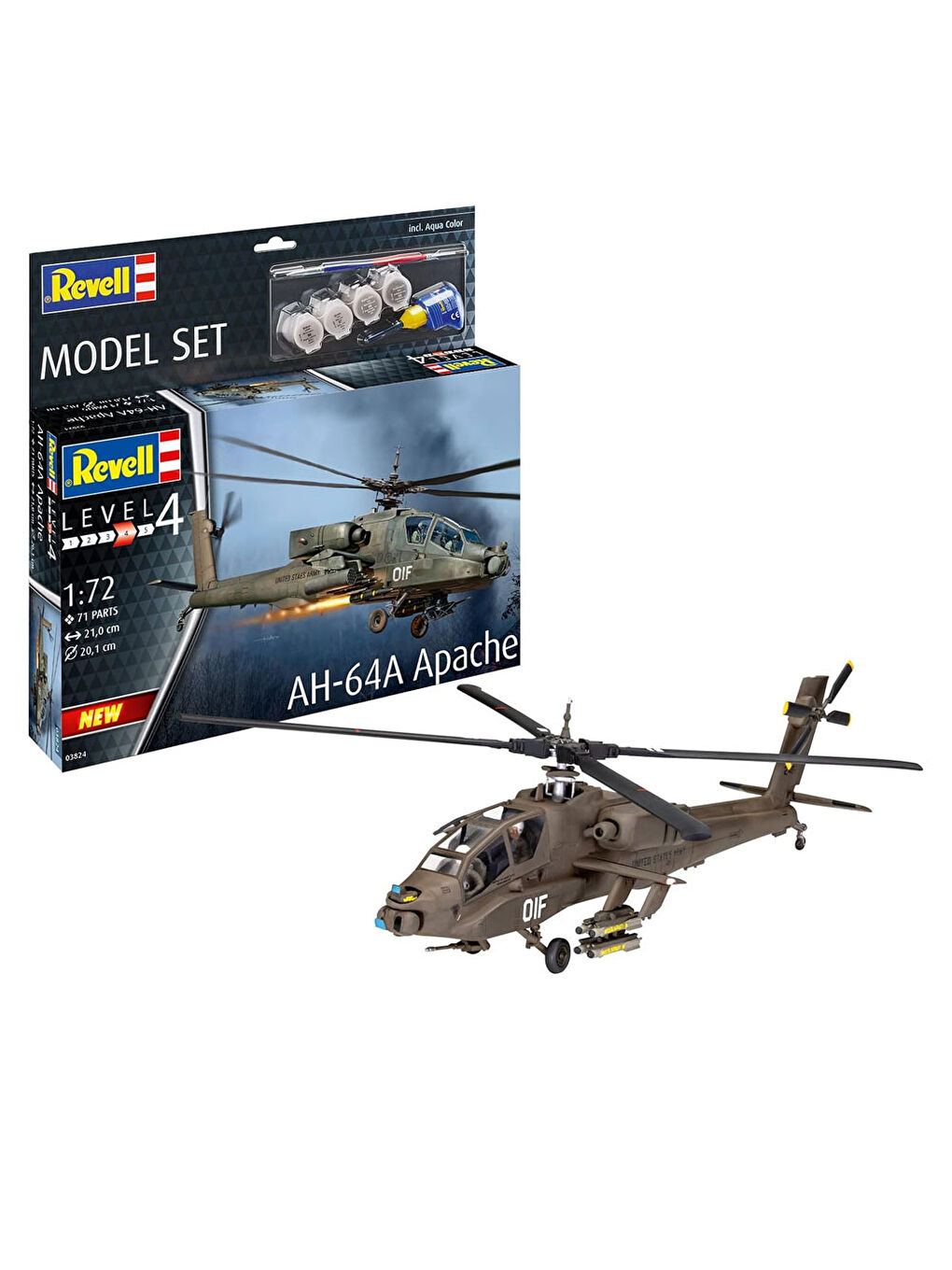 Revell Renksiz Model Set AH-64A Apache 63824