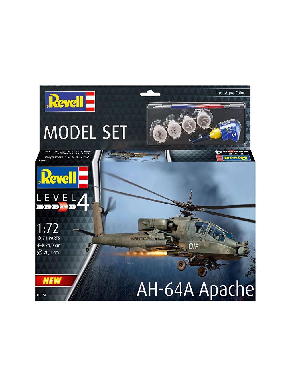 Revell Renksiz Model Set AH-64A Apache 63824 - 5