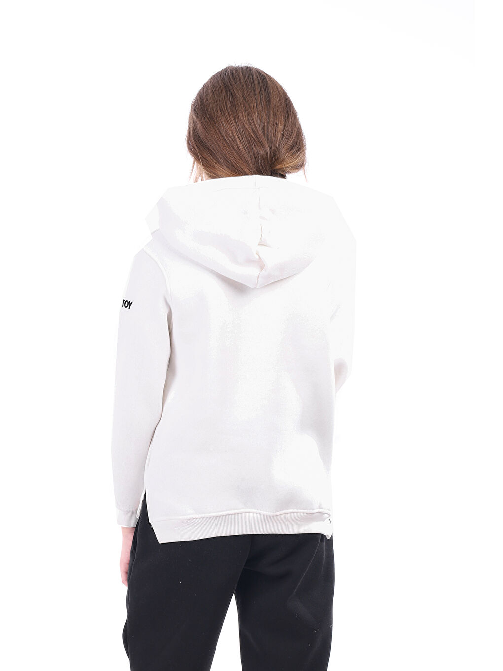 Ekru Kız Çocuk Nakışlı Sweatshirt-1