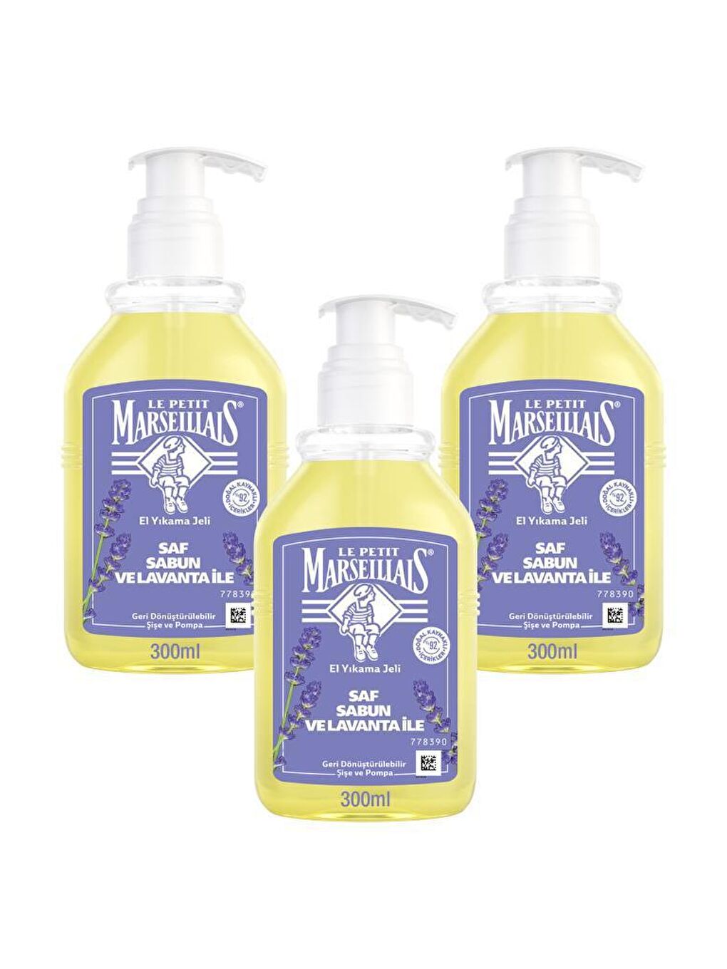 Le Petit Marseillais Renksiz Sıvı Sabun Lavanta 300 ml x3 - 1