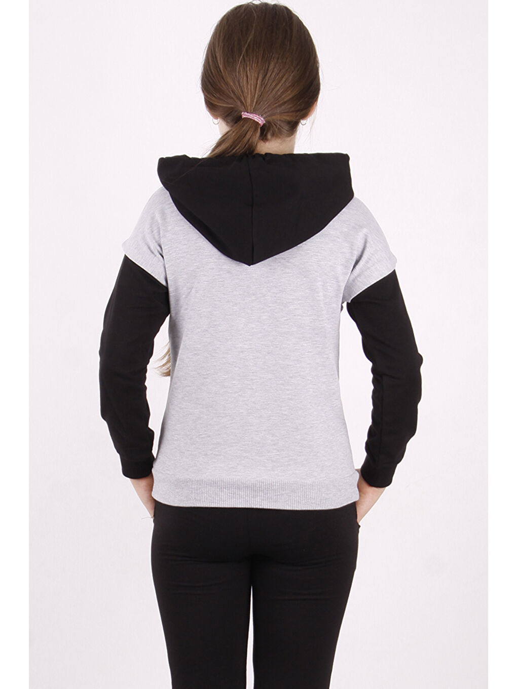 Gri Kız Çocuk Relax Baskılı Sweatshirt-2