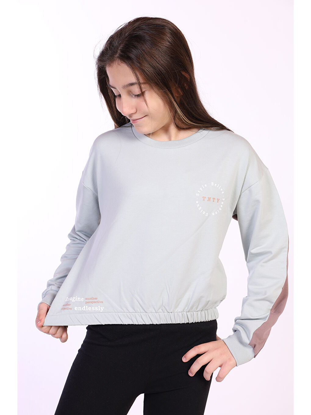Gri Kız Çocuk Imagine Tnty Baskılı Sweatshirt