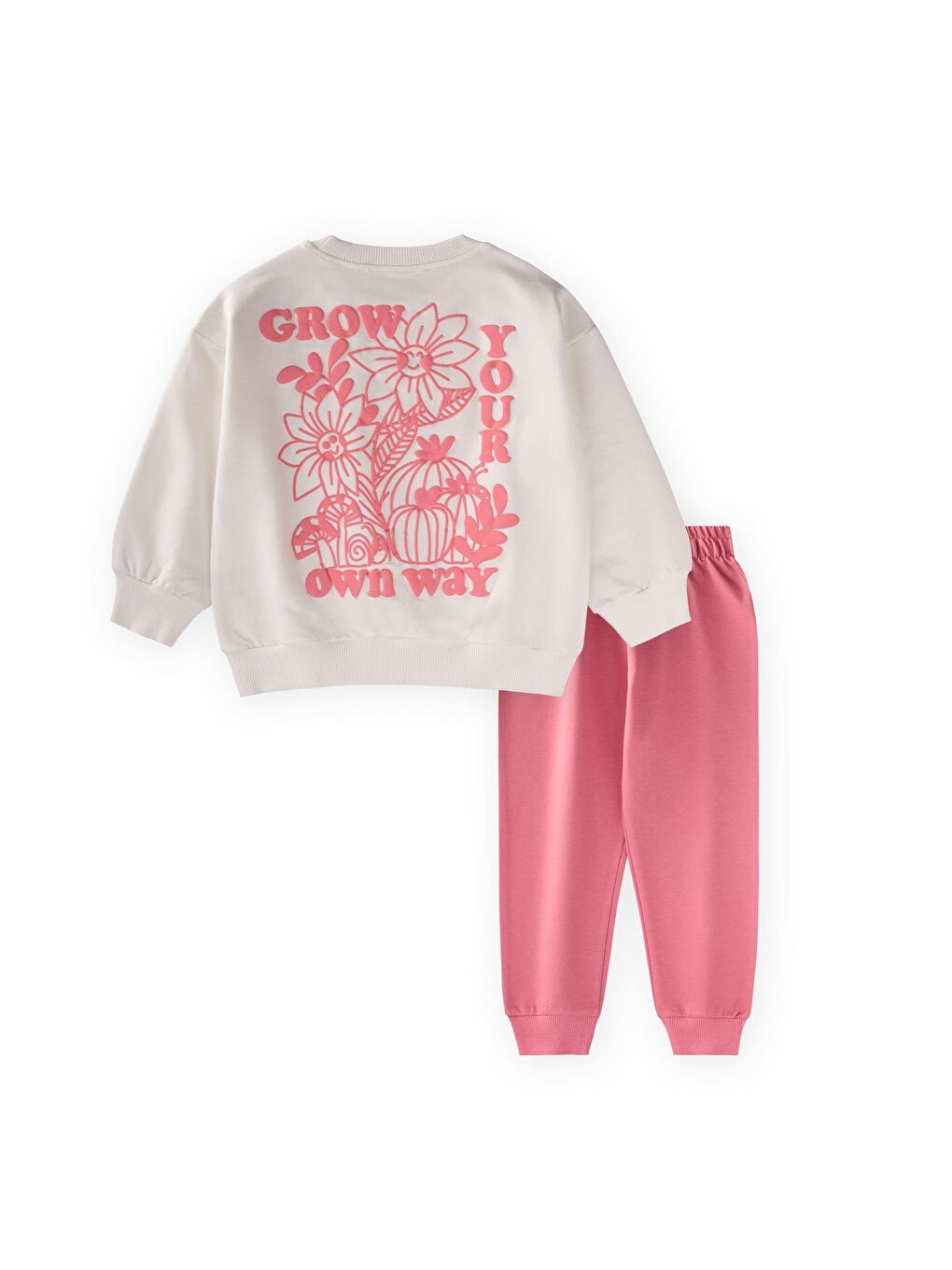 Kırmızı Mantar Baskılı Takım 2-7 Yaş Nar Çiçeği-1