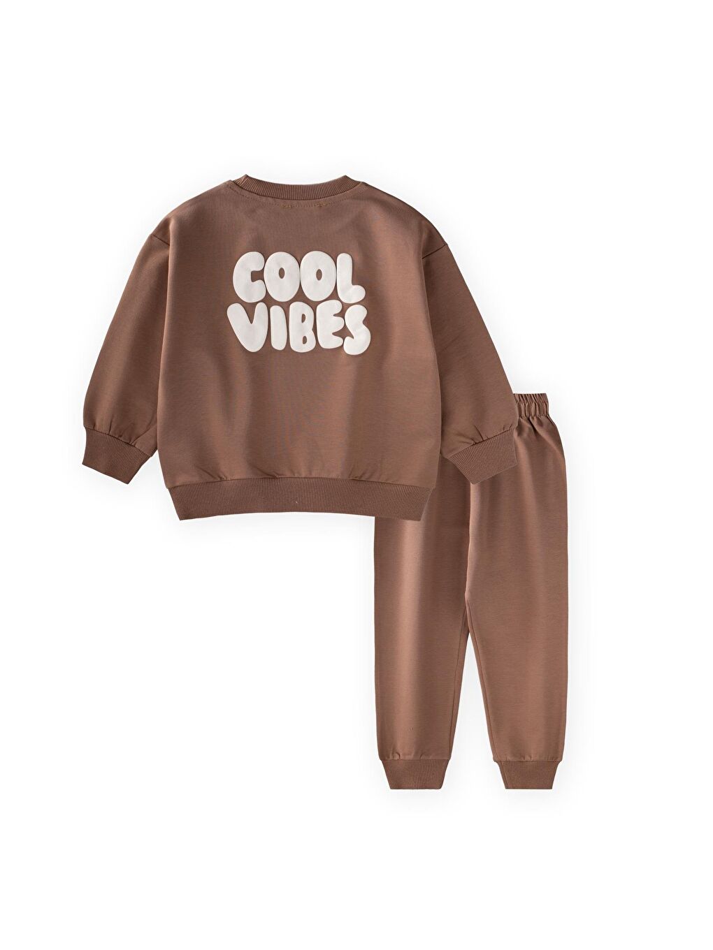 Kahverengi Cool Vibes Baskılı Takım 2-7 Yaş Kahve-1