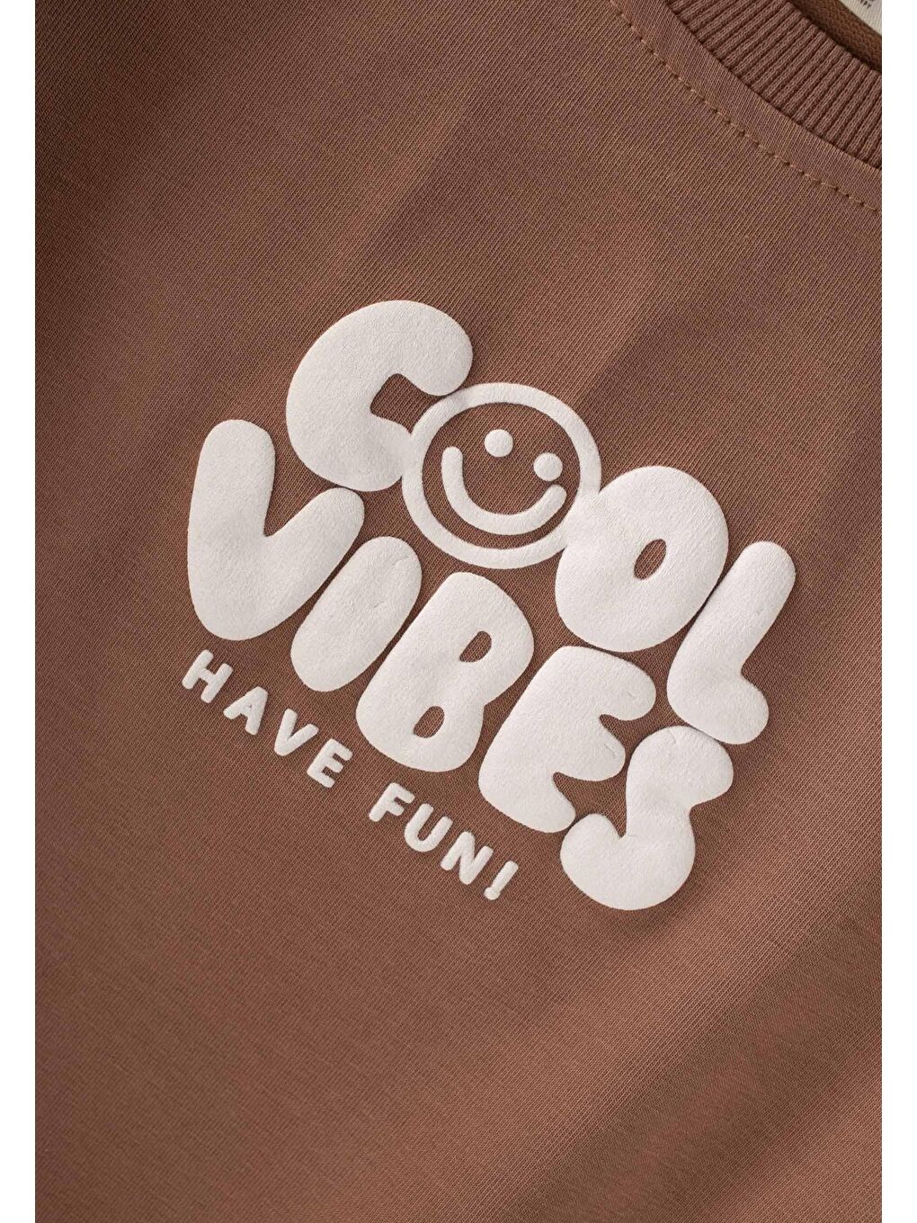 Kahverengi Cool Vibes Baskılı Takım 2-7 Yaş Kahve-2