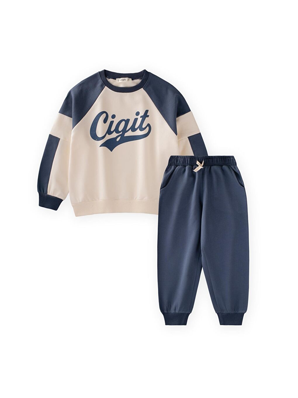 Sweatshirt Takım 3-12 Yaş Ekru