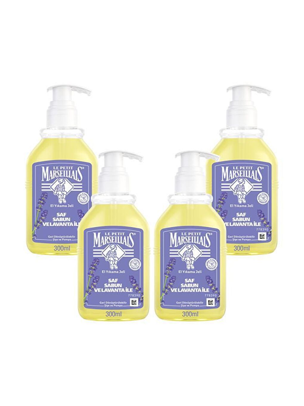 Le Petit Marseillais Renksiz Saf Sıvı Sabun Lavanta Yağı 300 ml x4 Ekonomik Paket - 1