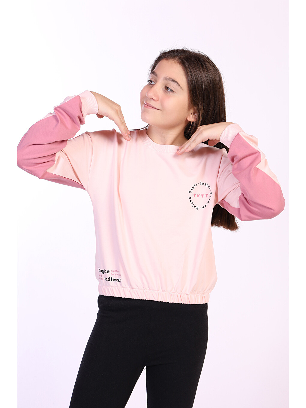 Pembe Kız Çocuk Imagine Tnty Baskılı Sweatshirt