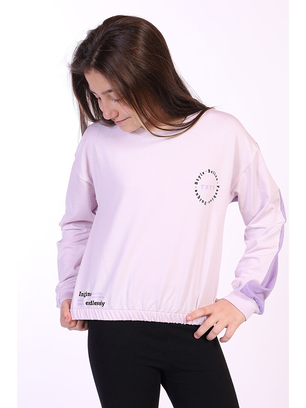 Lila Kız Çocuk Imagine Tnty Baskılı Sweatshirt